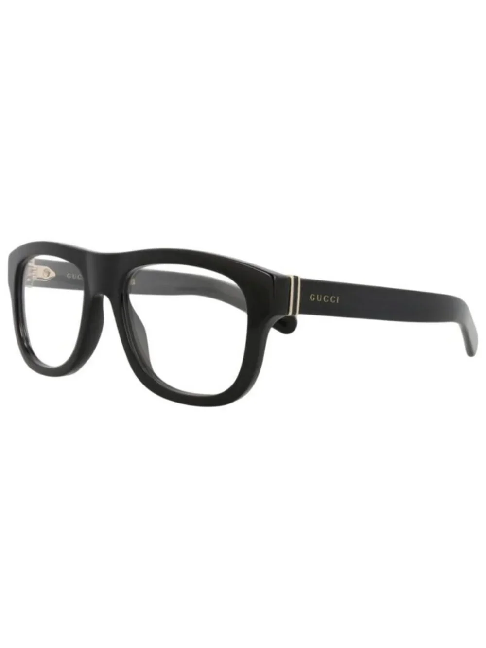 New Gucci Mens Square/Rectangle Black Black Transparent Fashion Designer Eyeglas